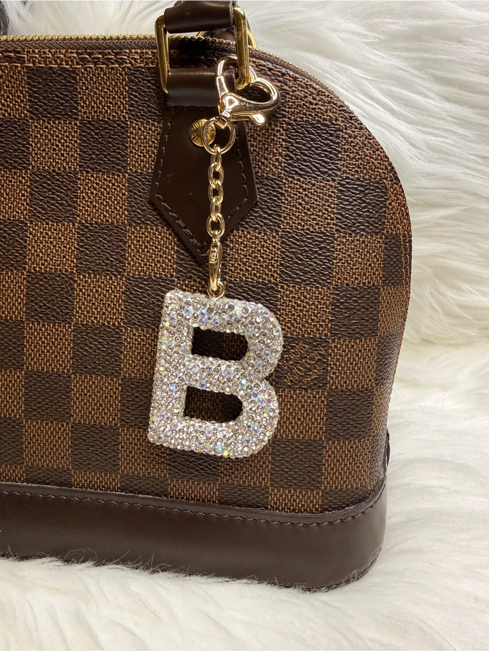 Initial letter B keychain bag charm
